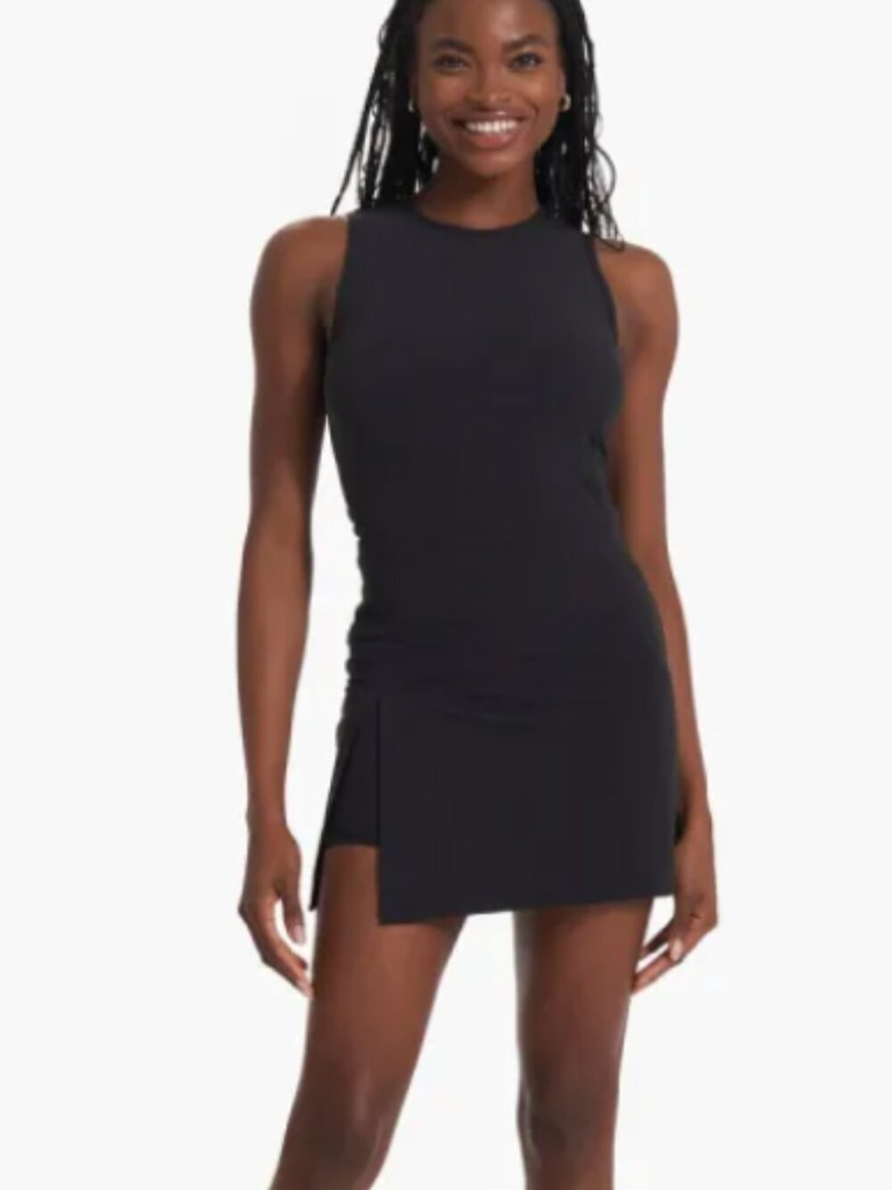 Vuori Athletic Topspin Dress Black Women's tennis athletic lined s small